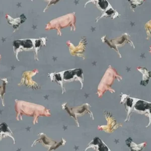 Farmhouse Chic Animals Blue/Grey 89240 492 By Wilmington Prints