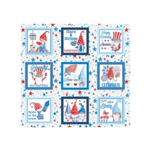 All American Gnomes Panel 12718-09 By Benartex Fabrics