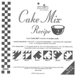 Cake Mix Recipe #2 Miss Rosie's Quilt Co. Fabric Quilting Pattern, CM2