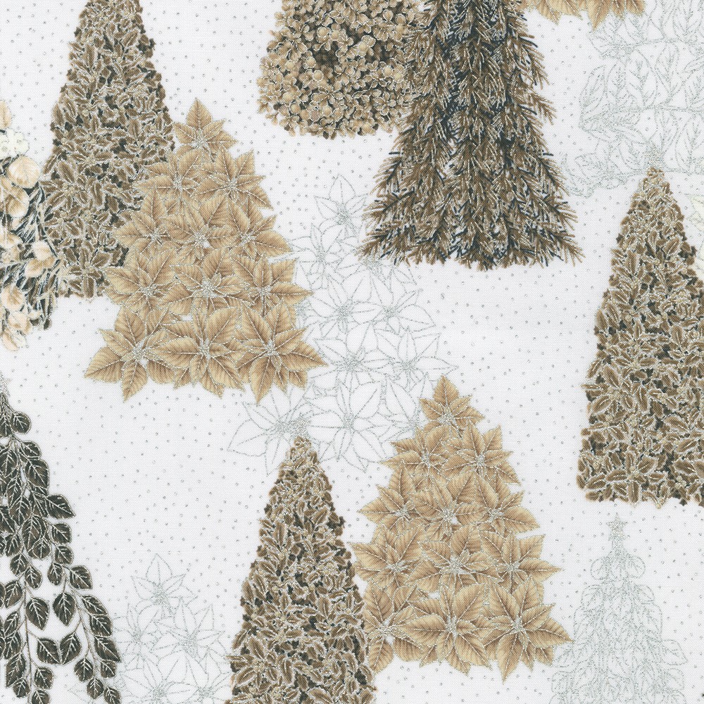Robert Kaufman Fabrics Holiday Flourish Snow Flower Fat Quarter Bundle Gold  by Studio RK FQ-2017-38