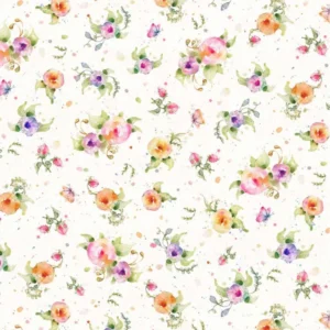 Little Darlings Safari Florals White LDSA 4549 MU By P&B Textiles