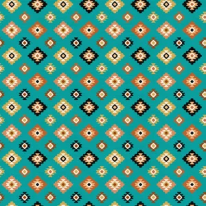 Southwest Vista Turquoise Diamonds 25627-66 By Northcott Fabrics