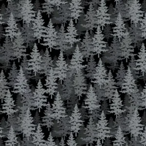 Fletcher Flannel Birch Forest Black 53697F-2 By Windham Fabrics