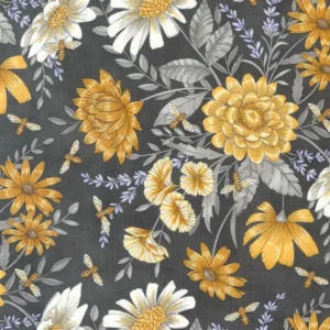 Honey Lavender Floral All Over Florals Bees Charcoal 56083-17 By Moda Fabrics