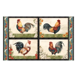 Garden Gate Roosters Placemat Multi 39810-194 by Wilmington Prints