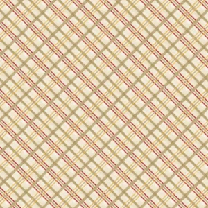 Garden Gate Roosters Diagonal Plaid Cream 39816-135 by Wilmington Prints