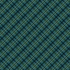 Garden Gate Roosters Diagonal Plaid Teal 39816-477 by Wilmington Prints