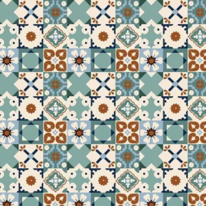 Wild Rose Tiles Teal C14044-TEAL By Riley Blake Designs