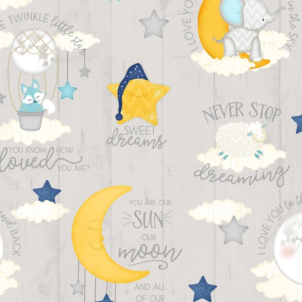 All Our Stars Grey Clouds 82578-914 By Wilmington Prints