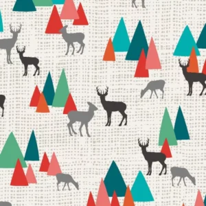 Into The Woods Grey Deer 4544-69 By Studio E Fabrics