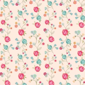 Calico Cowgirls Floral & Vines Natural CW24819 By Poppie Cotton