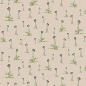 Farm View Windmills Tan FVIE 5573 NE By P&B Textiles