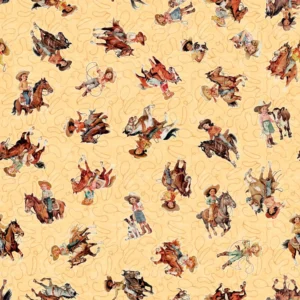 Hey Cowgirl Cowgirl and Horse Toss Chamois 30369-S By QT Fabrics