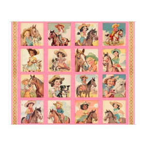 Hey Cowgirl Cowgirl Picture Patch Pink 30365-P By QT Fabrics