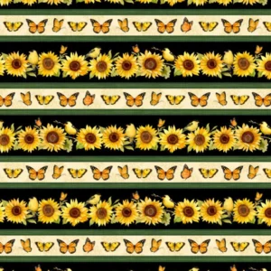 Sunflower Splendor Border Stripe 3023 83325 957 By Wilmington Prints