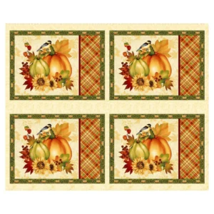 Seeds of Gratitude Cream Placemats 36 Inch Harvest 7703P-44 By Studio E Fabrics