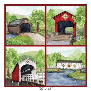 Covered Bridges in Spring Covered Bridges Pillow Panel PD15827-PANEL By Riley Blake Designs