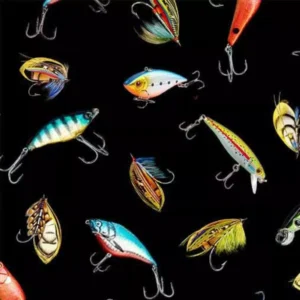 Girls Gone Fishing Bait and Tackle DCX11942-BLAC-D By Michael Miller Fabrics