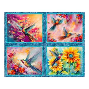 Hummingbird Bouquet 36in Panel Multi 22962-PNL-CTN-D by 3 Wishes Fabrics