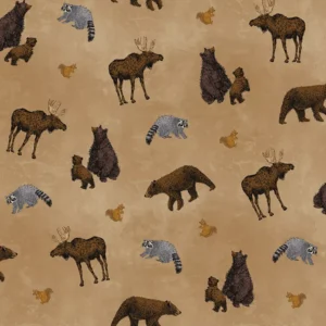 Pine Grove Animal Toss Tan C15931-TAN By Riley Blake Designs