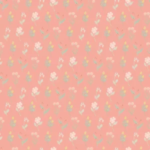 It's A Girl Rows of Flowers C13324-CORAL By Riley Blake Designs