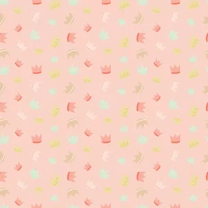 It’s A Girl Tossed Crowns Blush C13322-BLUSH By Riley Blake Designs