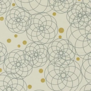 Shimmer Swirling Circles Metallic Ecru 1842 12M By Moda Fabrics