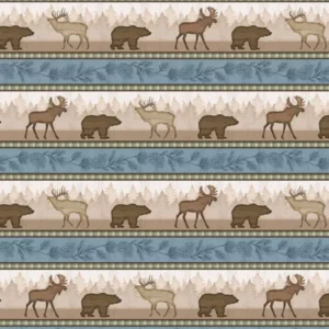 Wildlife Trail Repeating Border Stripe 1828 82658 427 By Wilmington Prints