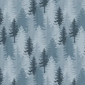 Wildlife Trail Trees All Over Blue 1828 82663 404 By Wilmington Prints