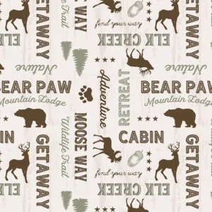 Wildlife Trail Words All Over Cream 1828 82662 227 By Wilmington Prints