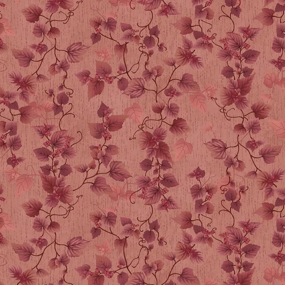 Flossie's Flowers Pressed Leaves Pink 3375-22 By Henry Glass Fabrics