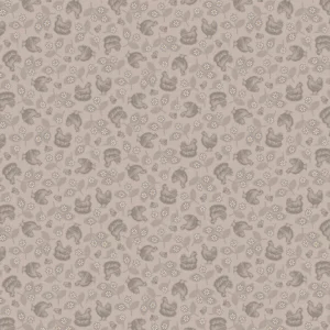 Farmer's Daughter Hens & Chicks Pewter C17160-PEWTER By Riley Blake Designs