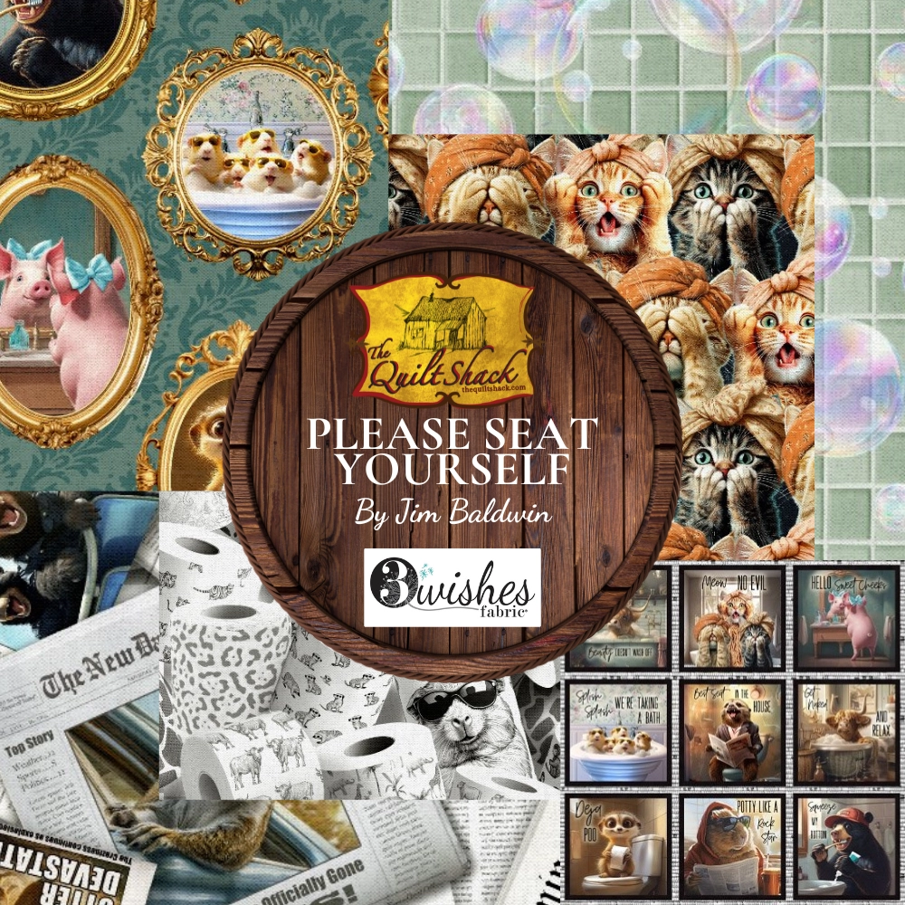 Please Seat Yourself By Jim Baldwin For 3 Wishes Fabric