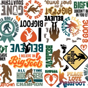 Legendary Loner I Believe In Bigfoot Words 23816-WHT By 3 Wishes Fabrics