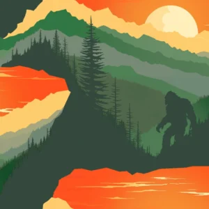 Legendary Loner Mysterious Mountain 23817-GRN By 3 Wishes Fabrics