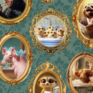 Please Seat Yourself All Framed Up Teal 24205-TEA By 3 Wishes Fabrics