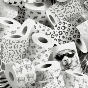 Please Seat Yourself Roll With It Gray 24207-GRY By 3 Wishes Fabrics