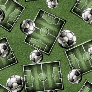 Goalbound Soccer Fields & Balls Green 4751-66 By Blank Quilting