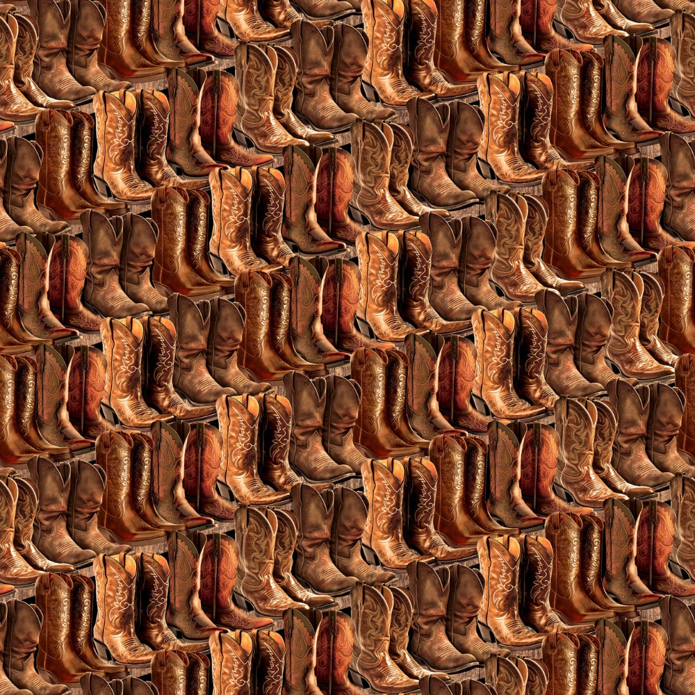 Spurs & Spirit Cowboy Boots Brown 4523-39 By Blank Quilting