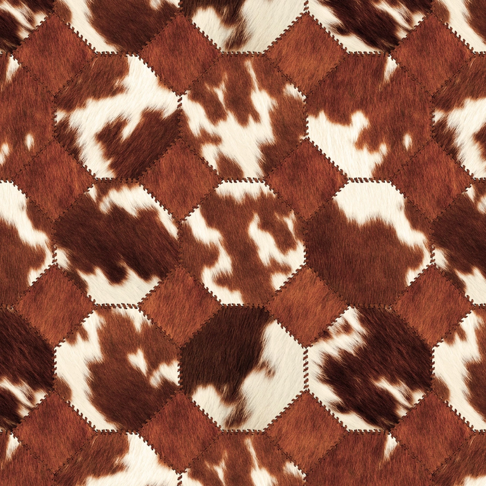 Spurs & Spirit Cowhide Patchwork Brown 4527-39 By Blank Quilting